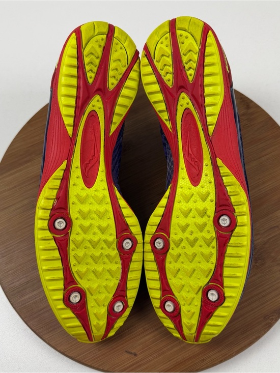 Saucony Kilkenny XC5 Purple with Red and Neon Yellow Accents